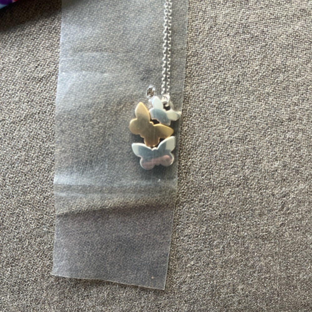 Brighton Silver and Gold Butterfly Necklace
